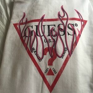 GUESS X Pacsun Flames Cropped Hoodie